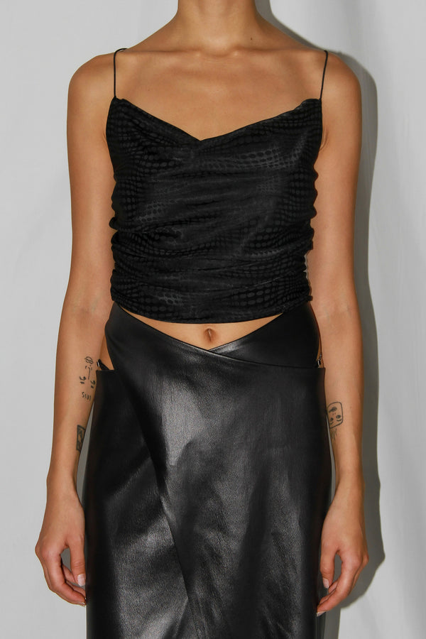 RUI silk patchwork suspender belt RSS24WV03 Onyx black